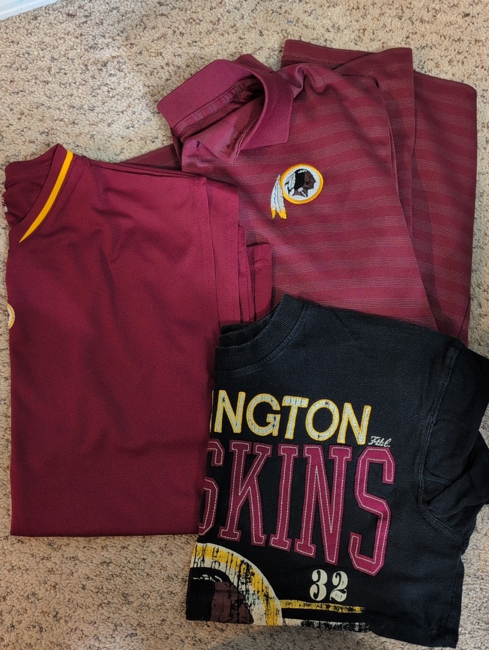 NFL Burgundy, Black & Gold Men's Team Shirt Set